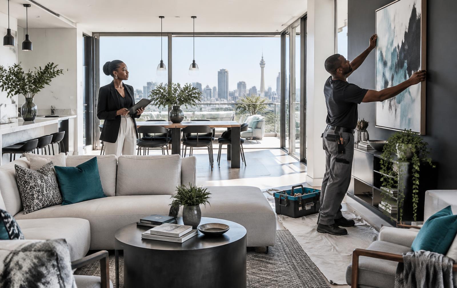 South African professionals completing an interior service